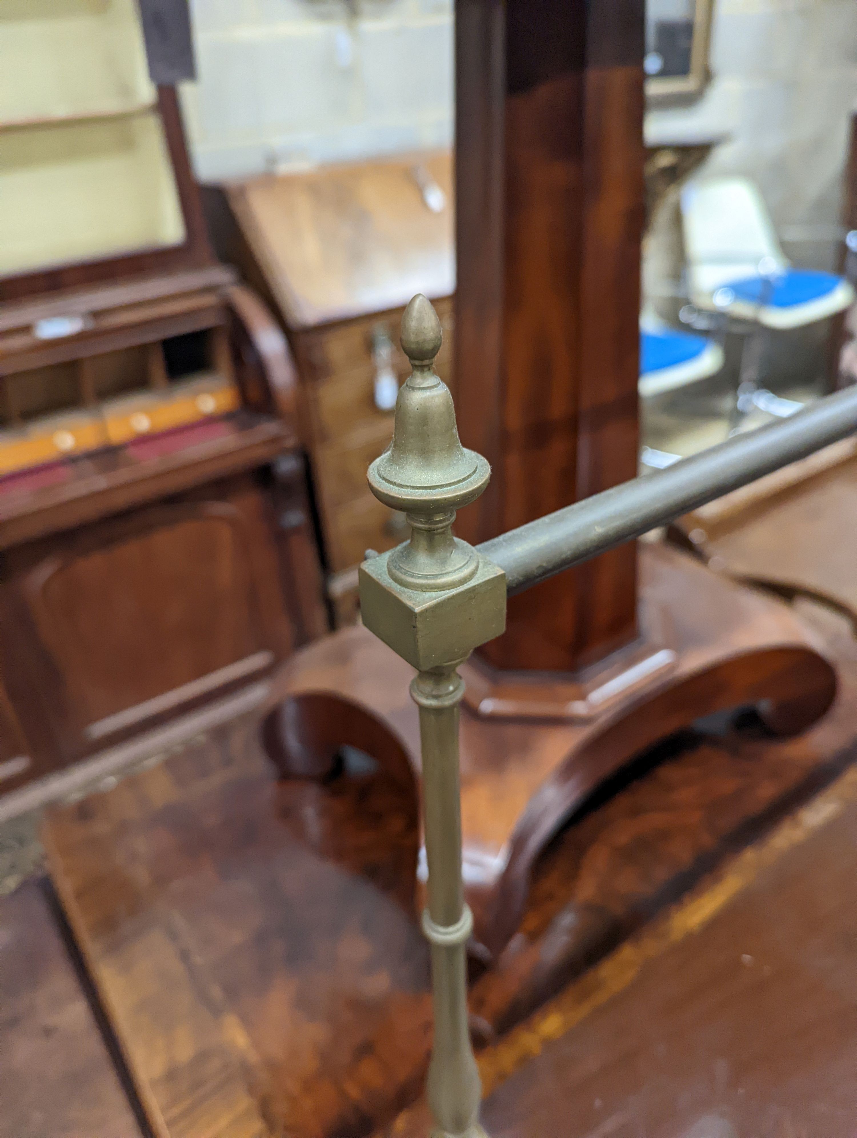A small George III style mahogany bow front sideboard, length 117cm, depth 55cm, height 85cm